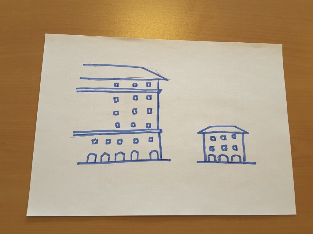 Concevoir un bâtiment classiciste ou moderniste avec un croquis&nbsp;basique.